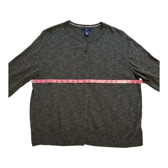 Gap 3/4 Sleeve Cardigan Sweater Button Front Knit Dark Olive Green - Size XL - Picture 7 of 11